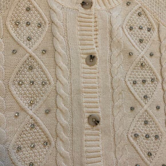 NWT Torrid Women’s Cardigan Sz 6x Cream Jewels Festive Winter Holiday - Picture 2 of 7